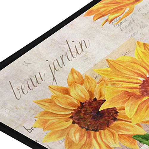 Sunflower Kitchen Mat, Anti-Fatigue Non Slip Floor Mat, Kitchen Rug Bath Doormat Carpet For Kitchen, Floor Home, Office, Sink, Laundry 39 X 20 Inch #TOP5