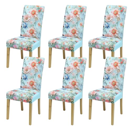 Dining Chair Covers, Dining Room Chair Cover Set of 4, Stretch Kitchen Chair Covers, Detachable Washable Chair Cover, Parsons Chair Slipcovers Protective, for Home, Restaurant, Banquet
