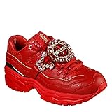 Skechers Enrgy STN G Damen Laufschuhe mit Glitzersteine Rot 36