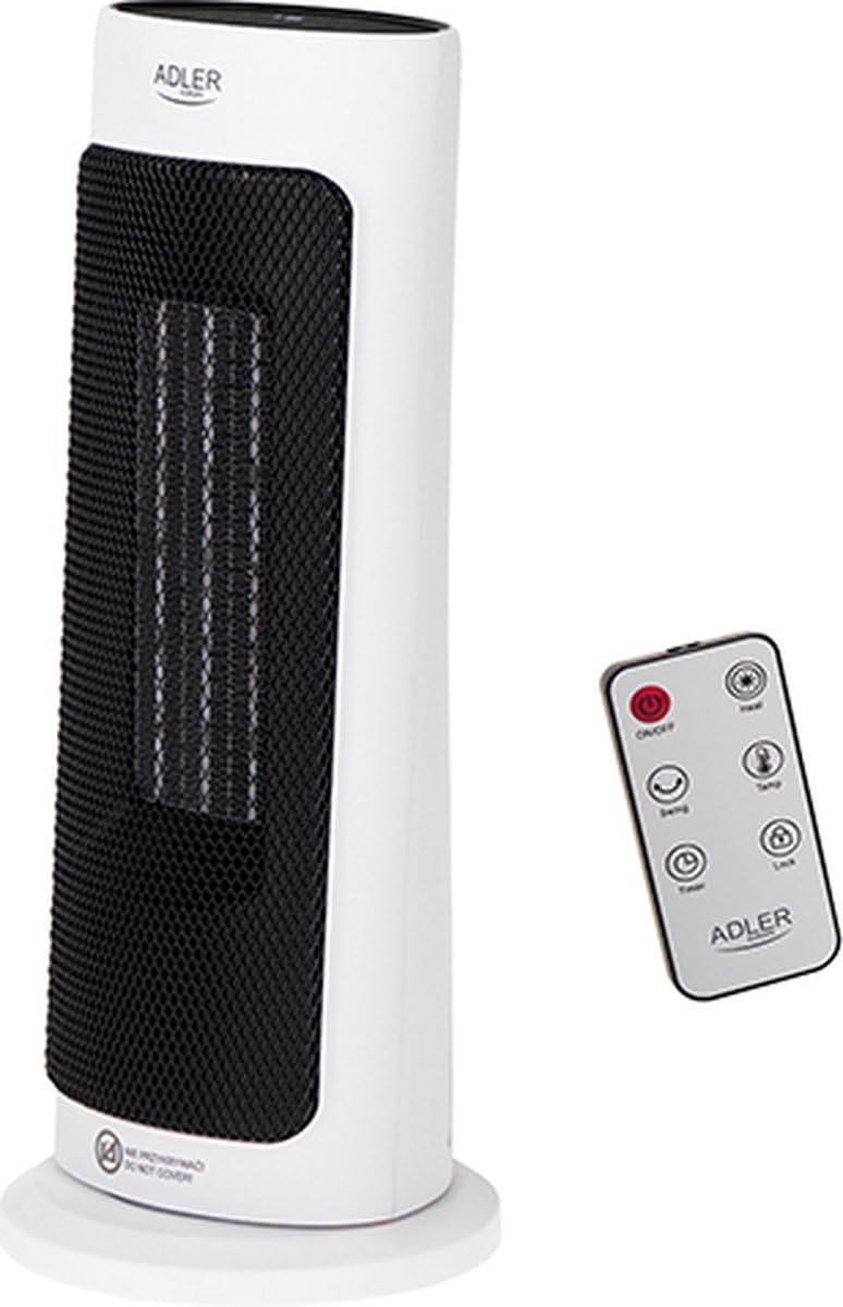 Radiateur Soufflant Économique 2000W avec Thermostat et Télécommande - Blanc