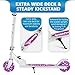 BELEEV V1 Kids Scooters for Girls Boys Ages 3-12, 2 Wheel Folding Kick Scooter with Light Up Wheels, 3 Adjustable Height, Lightweight Push Scooter with Kickstand for Children Gift (Purple)