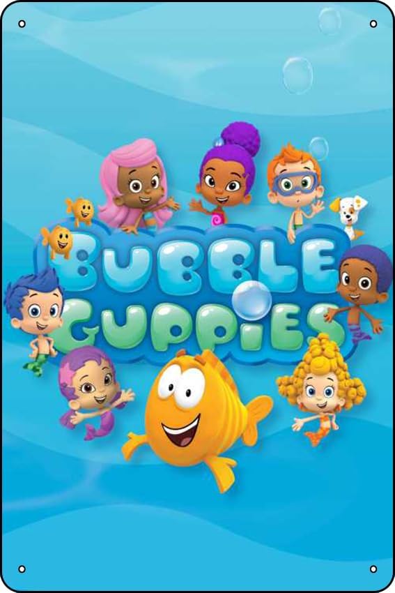 Bubble Guppies (2011) ショー ポスター バー カフェ リビングルーム 寝室 壁 トリム マテリア lメタル 取り付けタイプ 壁取り付け型 ブリキ看板 8X12インチ (20X30cm)