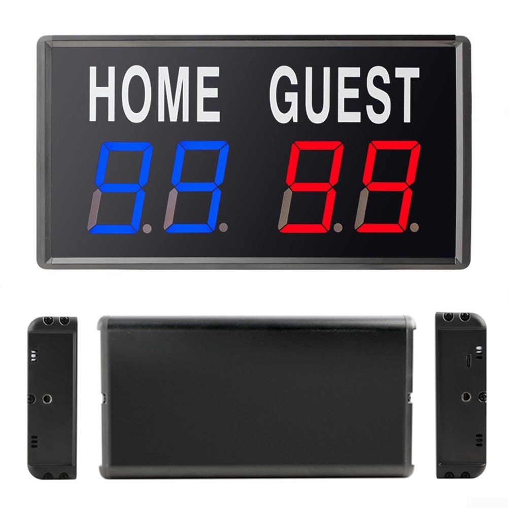 SCOREboard für SCORE Keeper, tragbare LED-Tischplatte, elektronisch, digital für Scoreboards mit Fernbedienung für Basketball, Tischtennis, Volleyball, Tischtennis, Sport