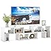 COSTWAY Mobile Porta TV Combinabile con Ripiani Aperti, per TV Fino a 65 Pollici, Mobile TV di Legno per Camera da Letto, Soggiorno, Capacità di Carico Massima 80 kg, 134-180 x 30 x 43 cm (Bianco)