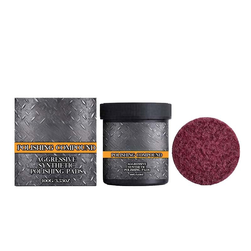 Image of Surface Polishing Compound with Pad Multi Surface Polish 100g*2 | Easy Hand Application, Smooth White Paste, Circular Buffing, Suitable for Metal Marble Ceramic & Painted Surfaces