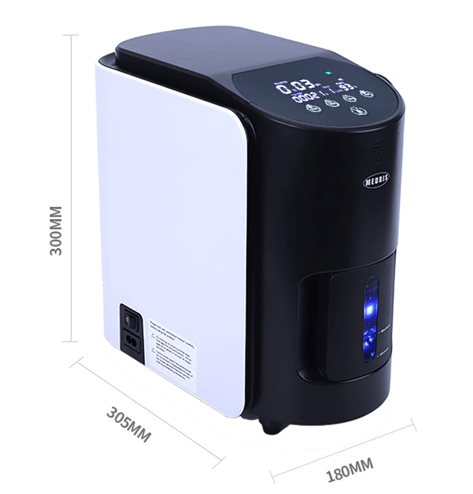 Concentratore di Ossigeno, 98% di Elevata Purezza 1-7 L/min di Flusso Regolabile Macchina di Ossigeno con Funzione di Atomizzazione, a Basso Rumore per Uso Domestico e Cura Personale.,JY102WB