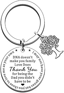 JMIMO Step Dad Keyring Fathers Day Gifts for Step dad Birthday Christmas Gifts Stepdad Stepfather Gift from Daughter Son Kids