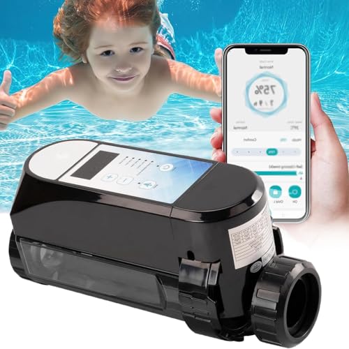 Sistema de clorador de agua salada con control de aplicación inteligente, clorador electrolítico de sal, Wi-Fi integrado y pantalla de salinidad