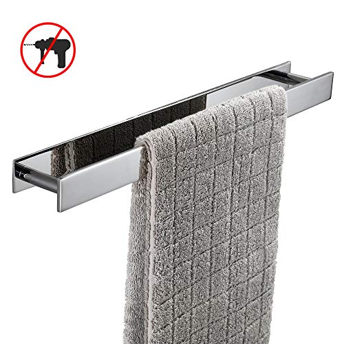 Homovater SUS 304 - Toallero de pared moderno de acero inoxidable, 3 m, autoadhesivo para toallas, acabado negro mate