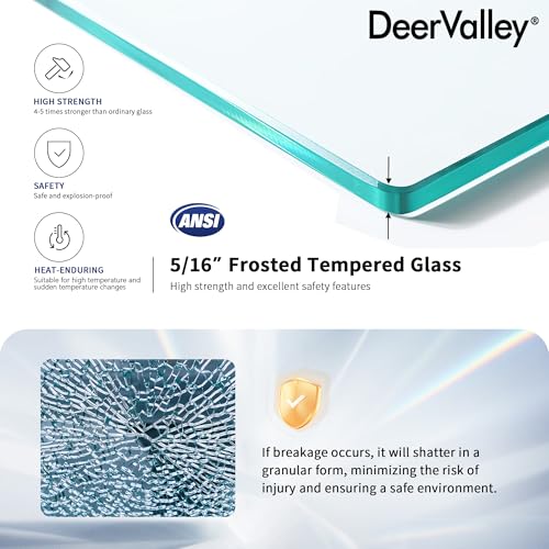 Image of DeerValley 34 inchx74 inch Semi-Framed Fixed Glass Shower Panel