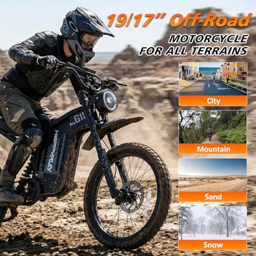 Image of HAPPYRUN G18pro Electric Dirt Bike for Adults - 4500W Peak Motor 60V 35Ah Battery, 38 mph Top Speed, 75 Mile Range, 5-Level Speed Control, Full Suspension, Hydraulic Brakes