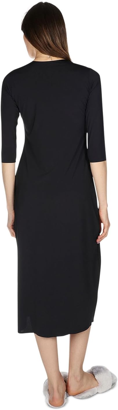 MeMoi Women's Silky-Smooth Bonded 3/4-Sleeve 48" Slip Dress - Image 7