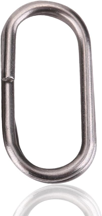 Keenso 100Pcs Fishing Split Rings ，Stainless Steel Oval Split Rings Swivel Snap Carp Fishing Tackle Connector