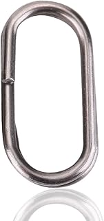 Asixx Anéis ovais divididos, 100 peças de anel dividido de aço inoxidável anéis ovais divididos anéis giratórios encaixe carpa equipamento de pesca conector (100 peças)  