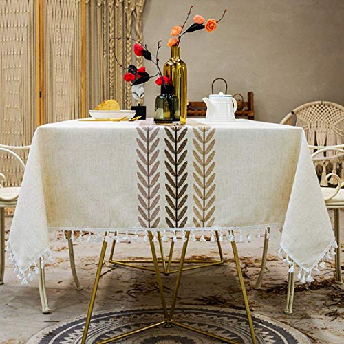 Delight in the Softness of Cotton with this Washable Tablecloth - No Ironing Needed!