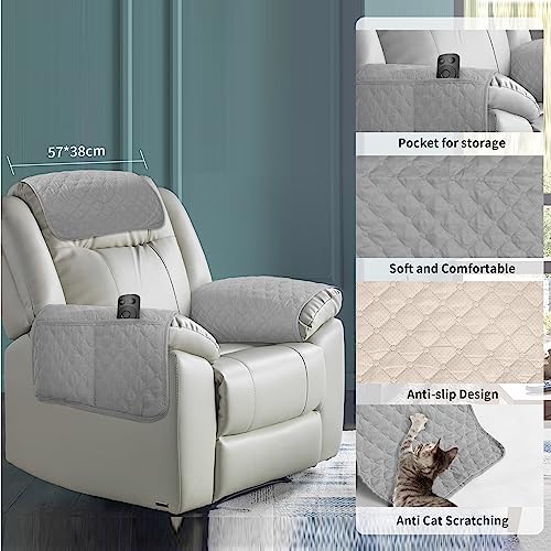 Kaket Armrest Cover, Headrest Cover for Recliner Sofa 3pcs Waterproof Chair Covers - Image 2