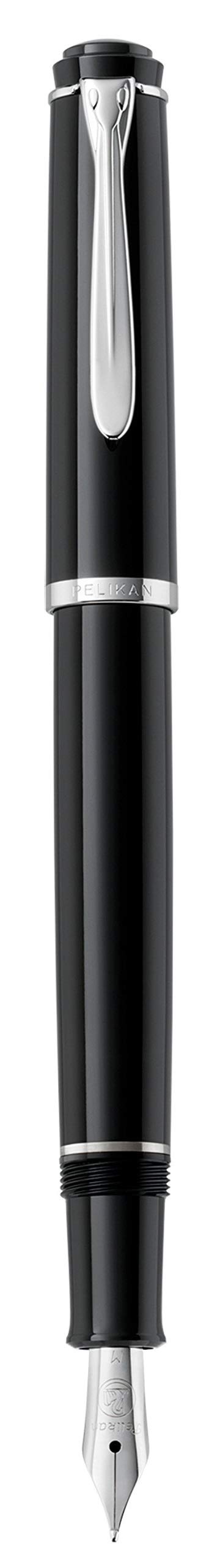 Pelikan 930750 Patronenfüllhalter P205, Feder M, polierte Edelstahlfeder, schwarz