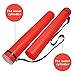 DEWEL Document Tube,Plastic Expanding Poster/Art/Document Storage Tube 24.5 to 40 inches Adjustable with Carrying Strap Waterproof and Light-Resistance Telescoping Carrying Case (Red-Large Size)