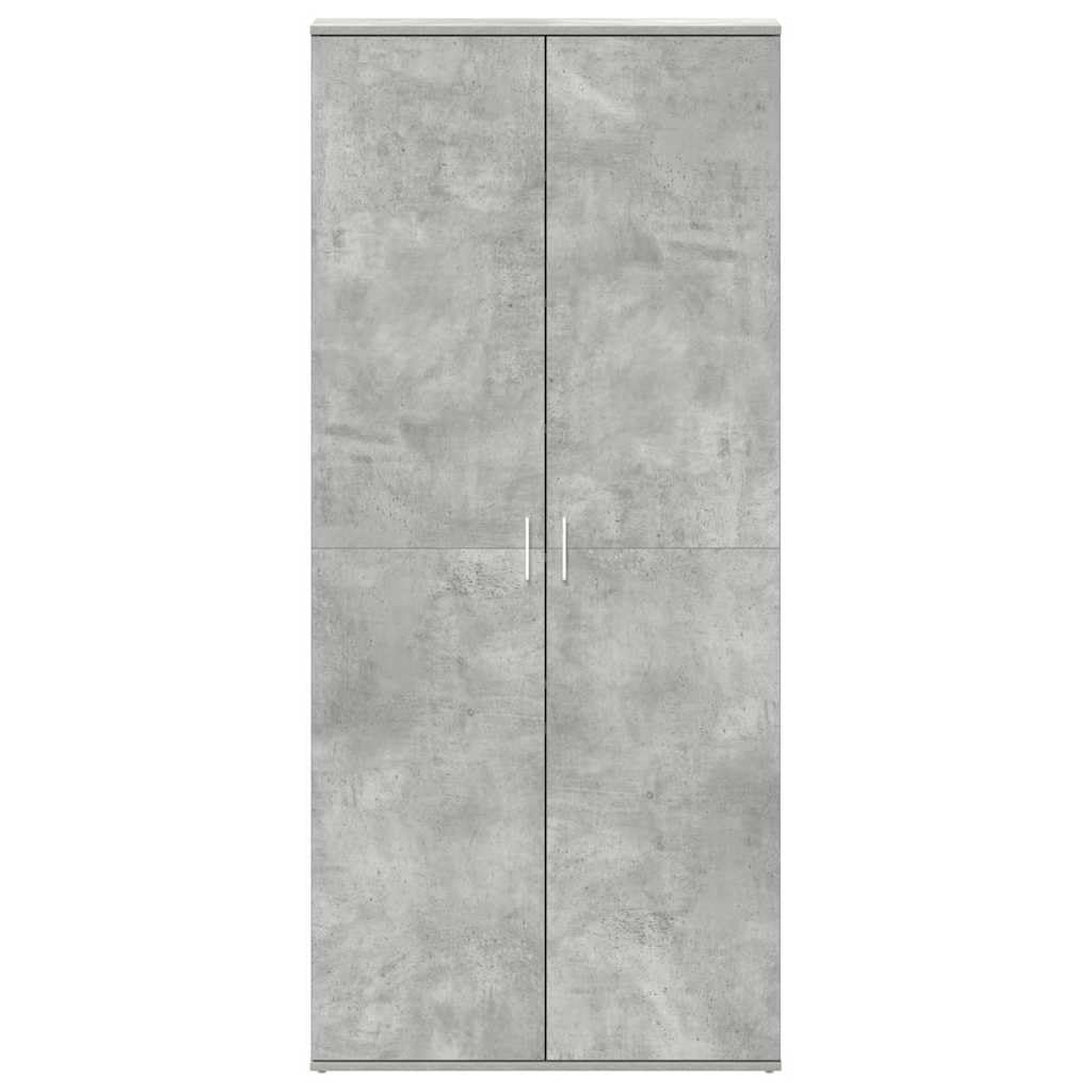 Szafka na buty z drzwiami, betonowa, szara, 80 x 39 x 178 cm, organizer na buty z 5 półkami, do korytarza, przedpokoju, przedpokoju i sypialni