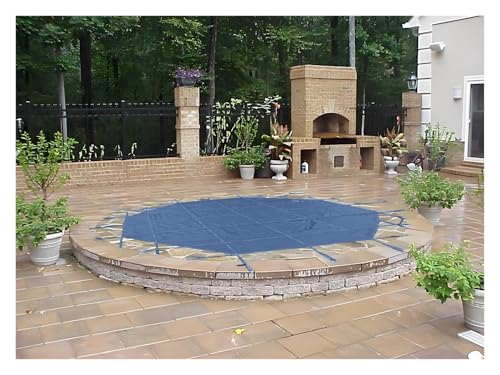 Bâche de sécurité ronde pour piscine creusée avec ancrages en laiton, crochet, ressorts et kit d'outils