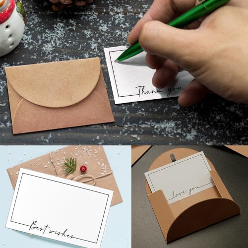 WYAN Blank Cards-80 Pcs 90x54 mm Thank you Card,Message Card,Gift Card,Blank Business Cards,for DIY Grafitti Messages,DIY Creations(Can be used with envelopes) - Image 4