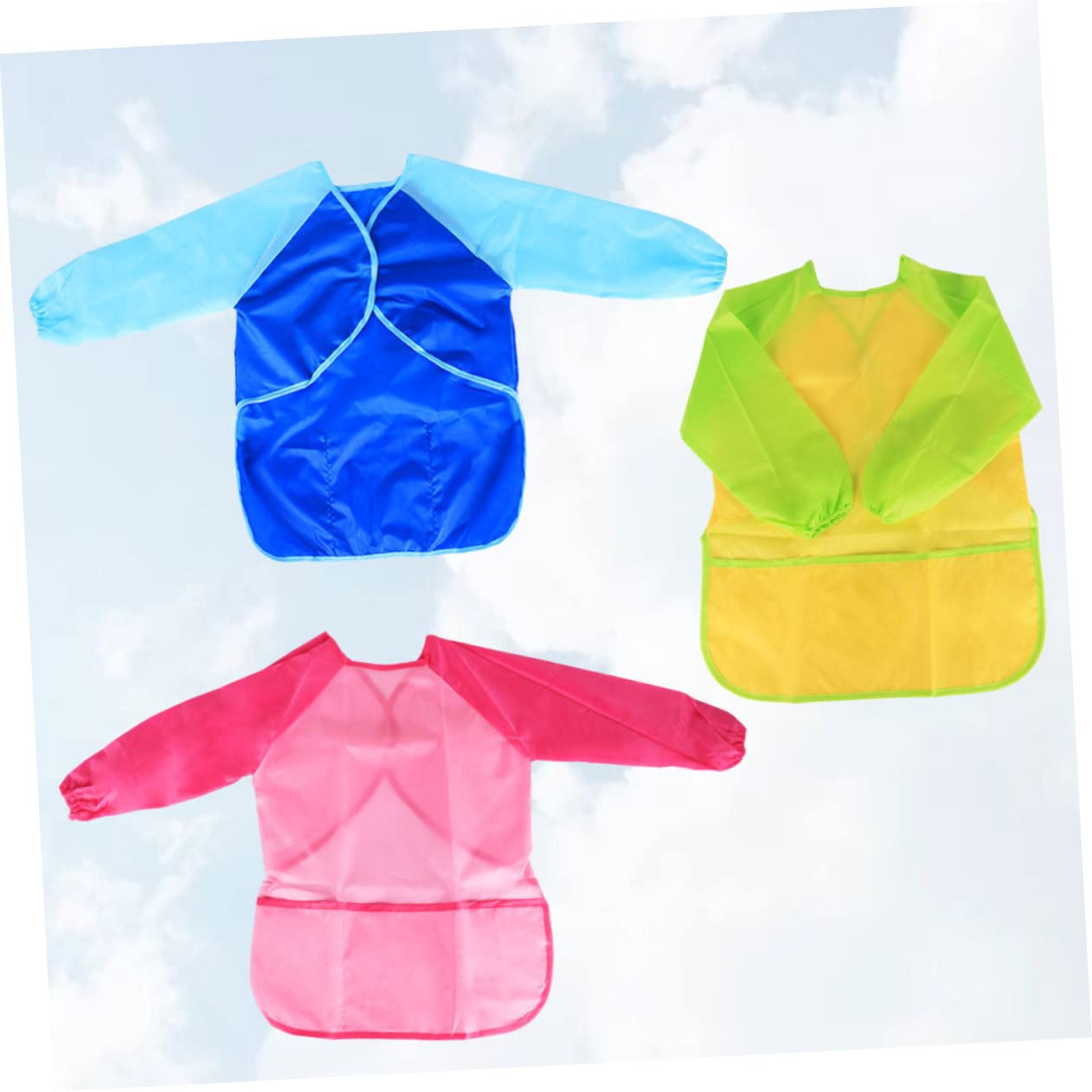 BESTonZON 6 Piezas bata de pintura niños pintando bata niños overoles babero bata mono delantal cubierta de abrigo de pintura bata de dibujo manga larga ropa de trabajo Artículos de arte