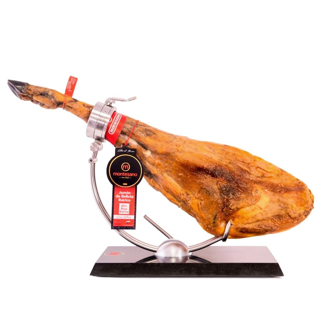 Ibéricos Montesano | Jamón Ibérico de Bellota 50% Raza Ibérica | 36 Meses de Curación | Criado en Libertad en la Dehesa Extremeña y Alimentado con Bellotas | Sabor Intenso y Auténtico | 7.5-8kg