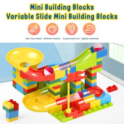 Image of Zest 4 Toyz 88 Pieces Building Blocks Funnel Slide DIY Sets Bricks Assembly Block Marble Run Slide Track Set Toys for Kids