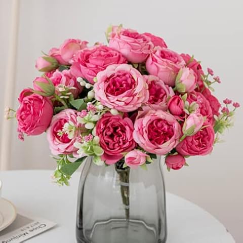 ASTRYAS Pink Silk Peony Flowers Cover