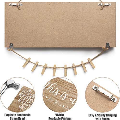 Mothers Day Gifts For Mom Women, Housewarming Gifts New Home Wall Decor Sign, This Is Us Family Picture Frame Wedding Gifts For Couples Farmhouse Rustic Wood Hanging Photo Holder New Homeowner Gifts #TOP5