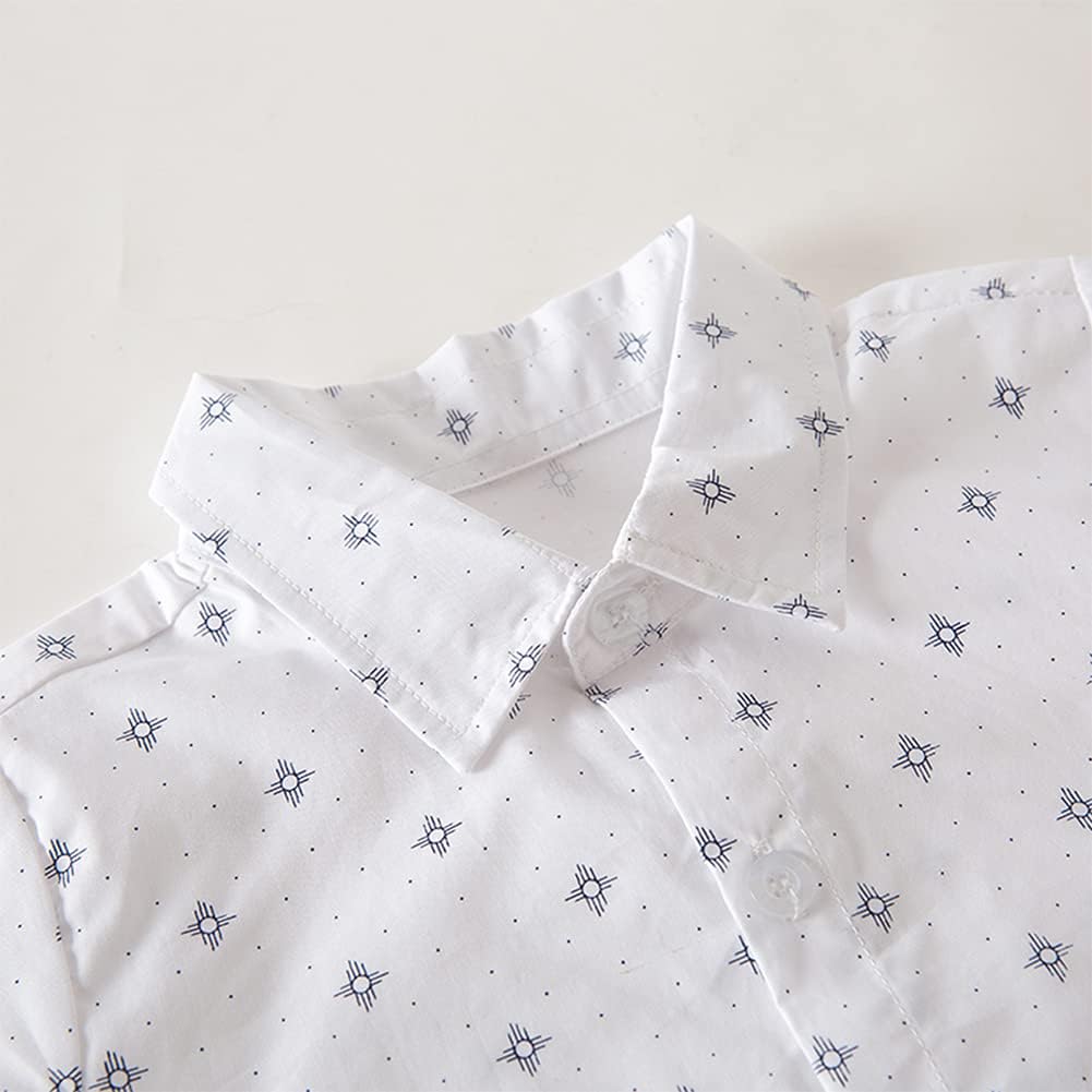 stylesilove Toddler Boy Short Sleeve Cotton Blend Button-Down Shirt - Casual and Formal Wear for Weddings & Special Events - Image 3