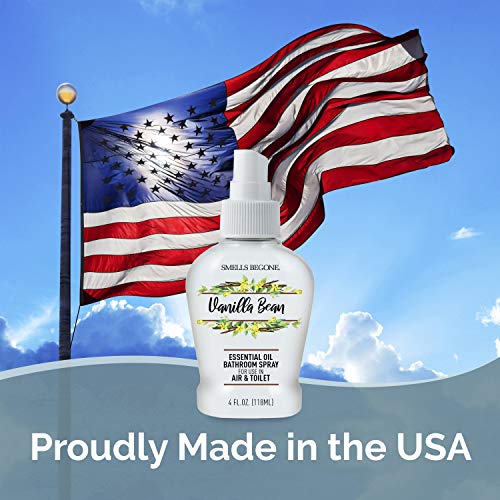 Smells Begone Essential Oil Air Freshener Bathroom Spray - Eliminates Bathroom & Toilet Odors - Made With Essential Oils - Vanilla Bean Scent - 4 Ounces #TOP4