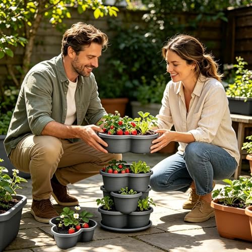 Jardinière verticale ergonomique et empilable à 5 niveaux - 4