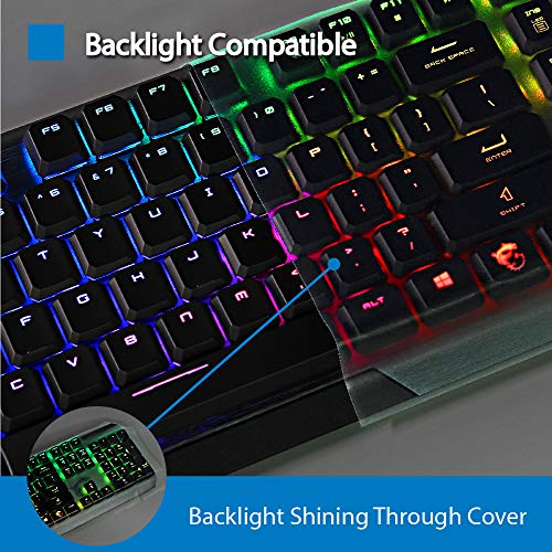 Universal Flat Easily Sanitized Durable Protective Film Matte Surface Silicone Keyboard Cover for Desktop/Pos Keyboard [2 Pack] - Thumbnail 5
