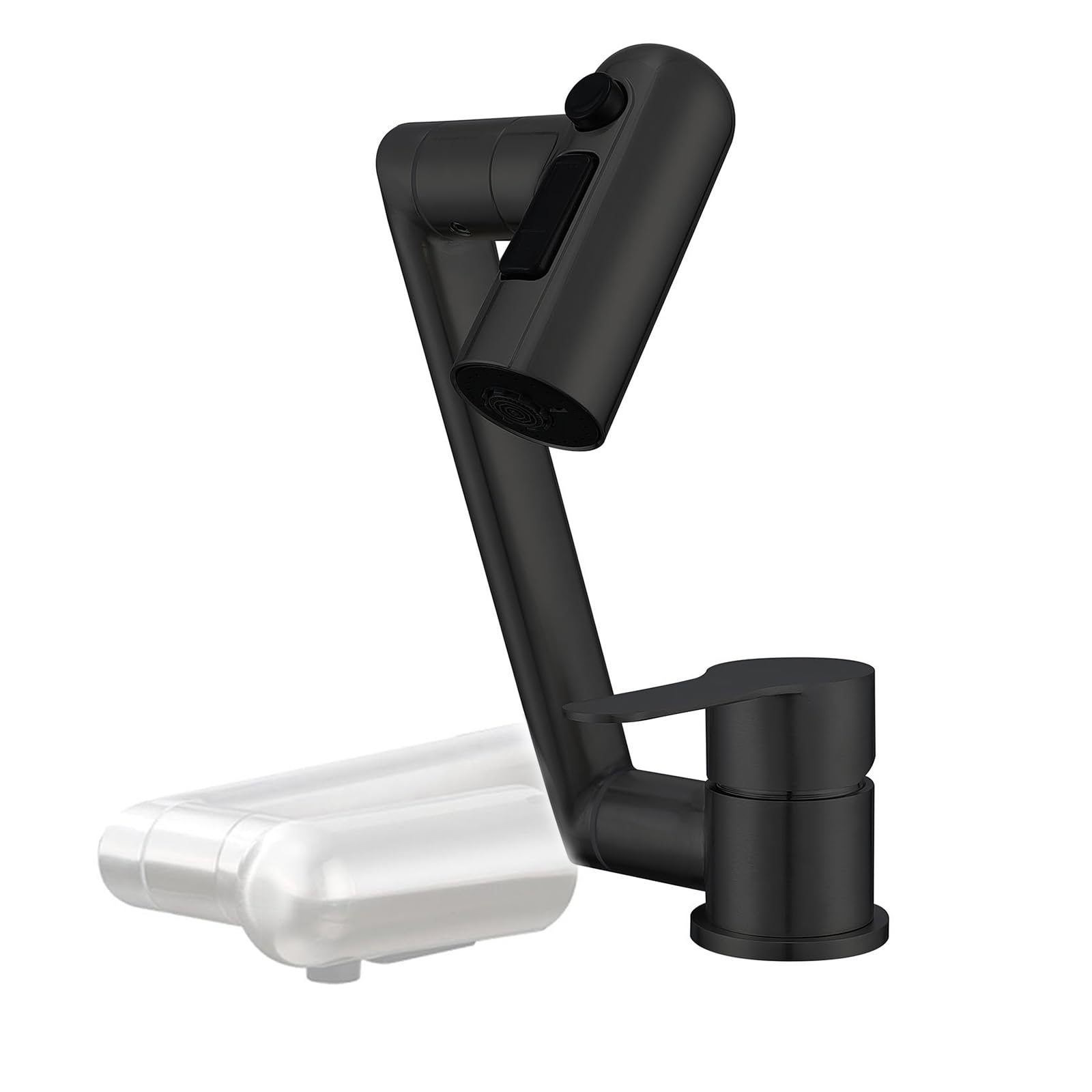 Robinet de cuisine Rabattable avec 2 Jets - Mitigeur Cuisine sous Fenêtre Pliable, 1080° Rotation Robinet Evier Acier Inoxydable 304, Mitigeur Evier Rabattable,Noir