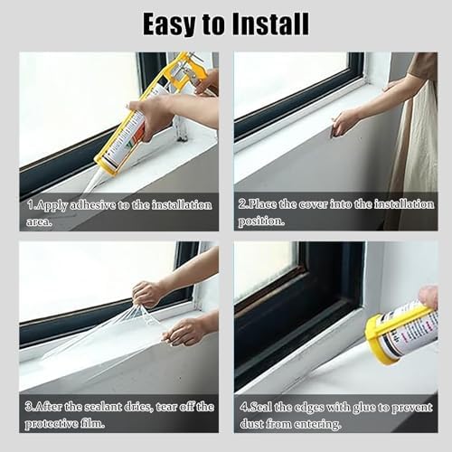 Window Sill Cover White Window Edge Capping, Acrylic Window Sill Protector Trims for Interior House, Hotel/Office Window Ledge Guard for Window Sill Remodel(90x10cm(35.4x4in))