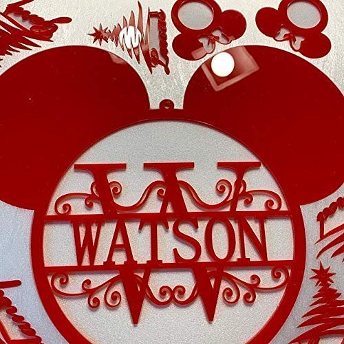 Mickey Mouse Name Signs, Monogram, Personalized Split Letter Wall Door Hanger Custom Disney Wreath Nursery Bedroom Decor Hanging, Minnie Mouse Head Gift For Kids Birthday Present, Metal, Acrylic, Wood #TOP6
