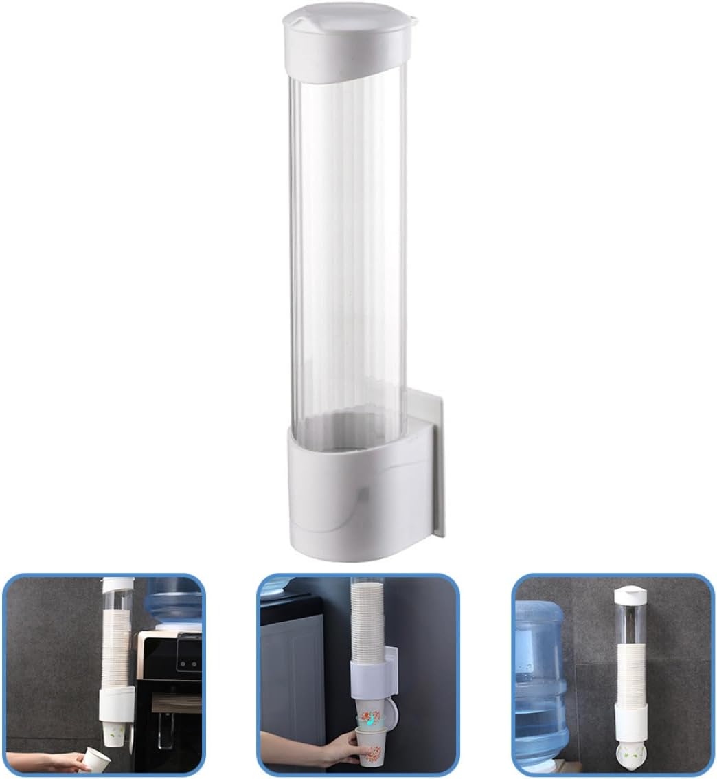 Wall Mounted Cup Dispenser Punch-Free 3oz with Cover, Plastic