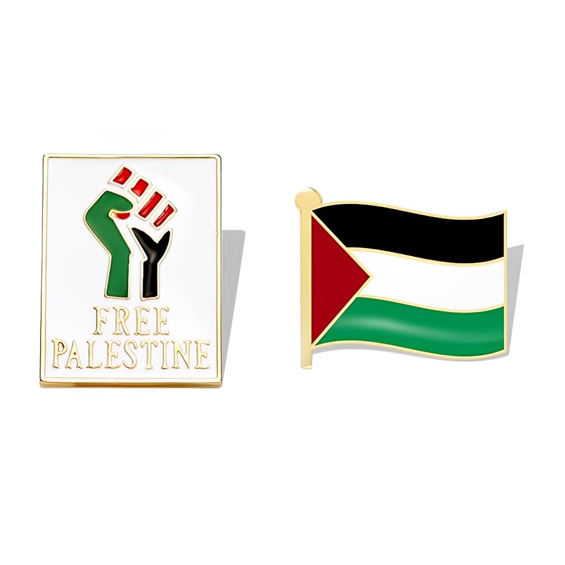 Insignias bandera palestina 2 piezas alfileres medallas pulseras sombreros