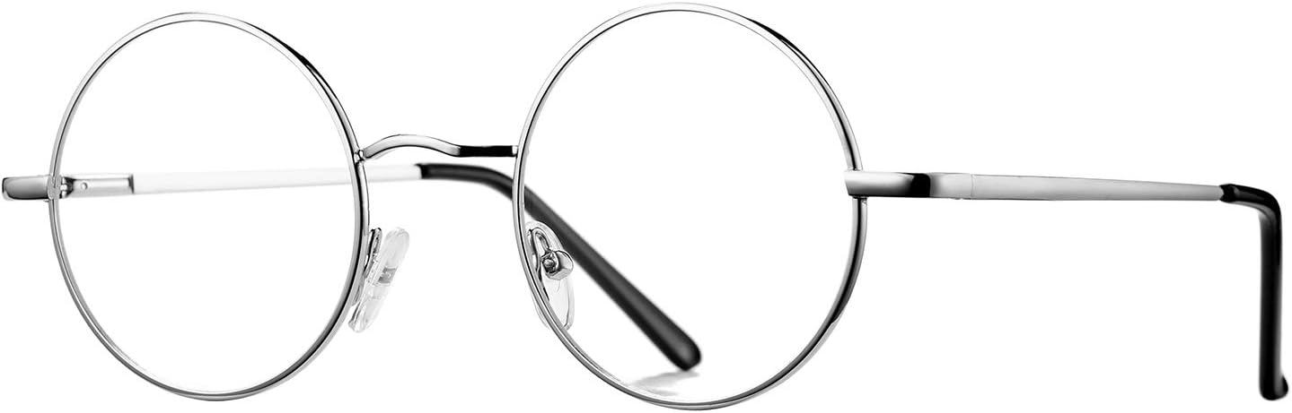 Non Prescription Clear Lens Glasses Retro Small Round Metal Frame