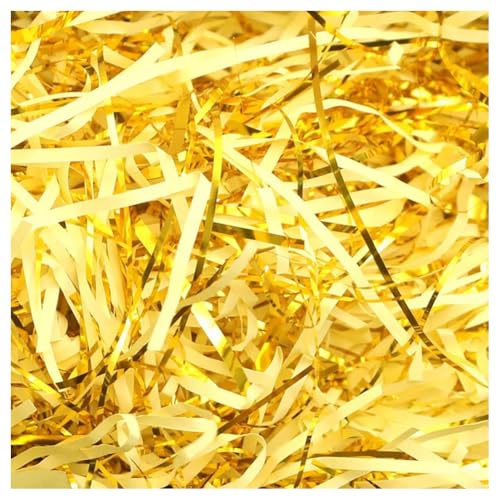 Papier de soie froissé déchiqueté jaune doré calage emballage cadeau et boîte mariage 200g