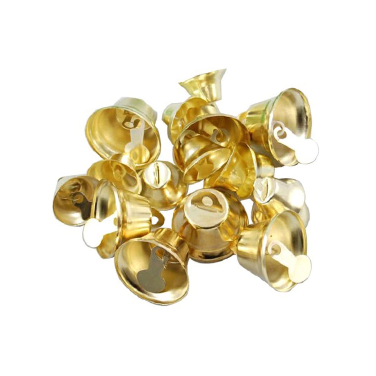 120pezzi Campana di Natale Mini Ciondolo Campana Ornamento DIY Ciondolo per Albero di Natale Dorato