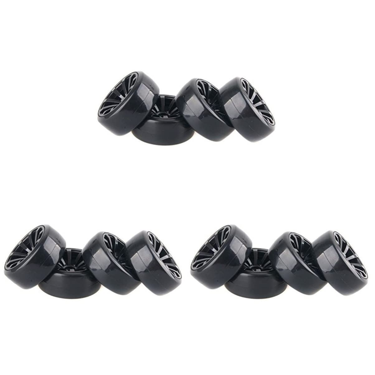 Toyvian 12pièces Roues De Pneu Plastique pour Voitures De Course Jantes avec Équipement De Remplacement pour Hpi Et Voitures Drift