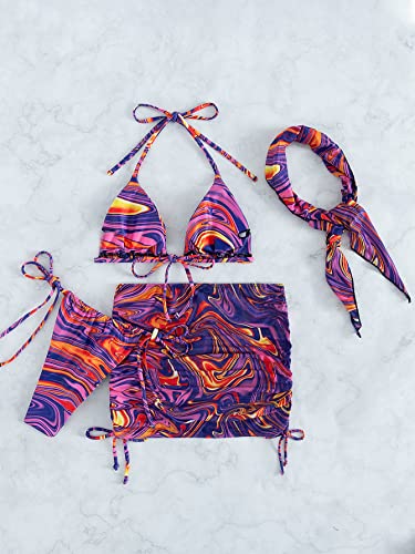 SOLY-HUX-Womens-4-Piece-Swimsuits-Triangle-Bikini-Bathing-Suits-with-Mesh-Beach-Skirt-Bandana