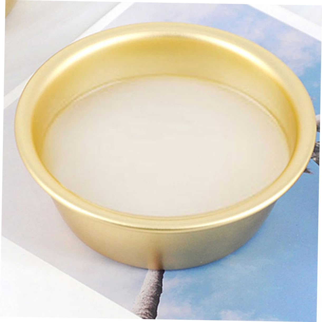 CONGARTENO Rice Wine Bowl Outdoor Water Bowl Multi-function Water Bowl Board Bowls Small Bowls for Side Dishes Outdoor Makgeolli Bowl Multi-function Water Cup Sauce Bowls Golden Aluminum