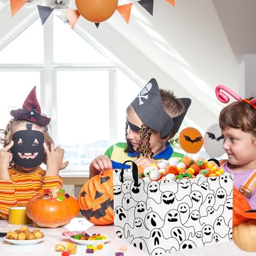 Image of Halloween Ghost thriller basket,Empty Halloween basket,Horror and thriller decor,Trick or Treat Box for Boys and Girls,Horror decor(Ghost)
