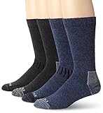 Dickies Men's Season Marled Moisture Control Crew Socks Multipack, Assorted Blue Black (4 Pairs), Shoe Size: 6-12