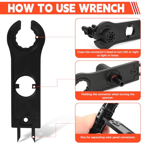 Solar Crimpzange Set, Crimpzange für 2.5-10mm² Solarpanel PV Kabel,6 Paar Kabelstecker(Nur für 10mm² Solarkabel),6 Paar Männlich/Weiblich Stecker,1x Schraubenschlüssel,für Solarstecker Kabel Anschluss