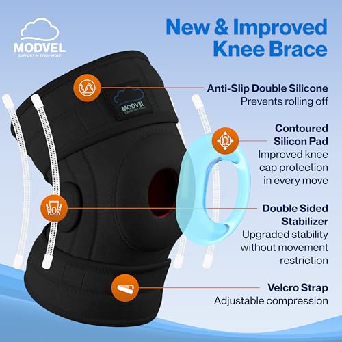 Image of Modvel ELITE Knee Brace for Men & Women - Patella Gel Pads & Side Stabilizers for ACL, Meniscus Tear, Arthritis & Injury Recovery - Maximum Support for Running, Sports & Joint Pain Relief
