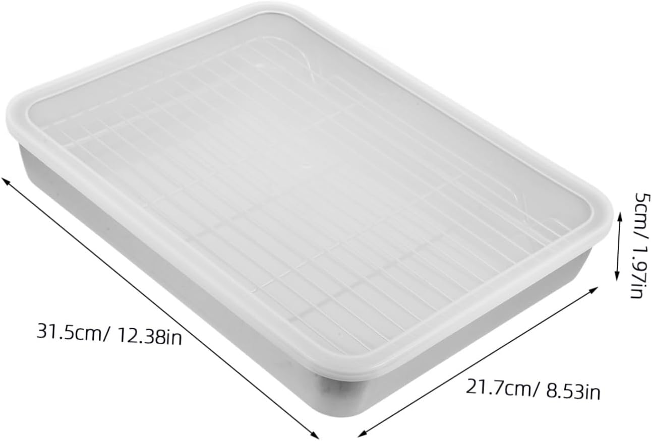 Rectangular Stainless Steel Baking Pan Rack Versatile Cooking and Roasting Accessory for Kitchen and Bbq Includes Baking and Cooling Rack